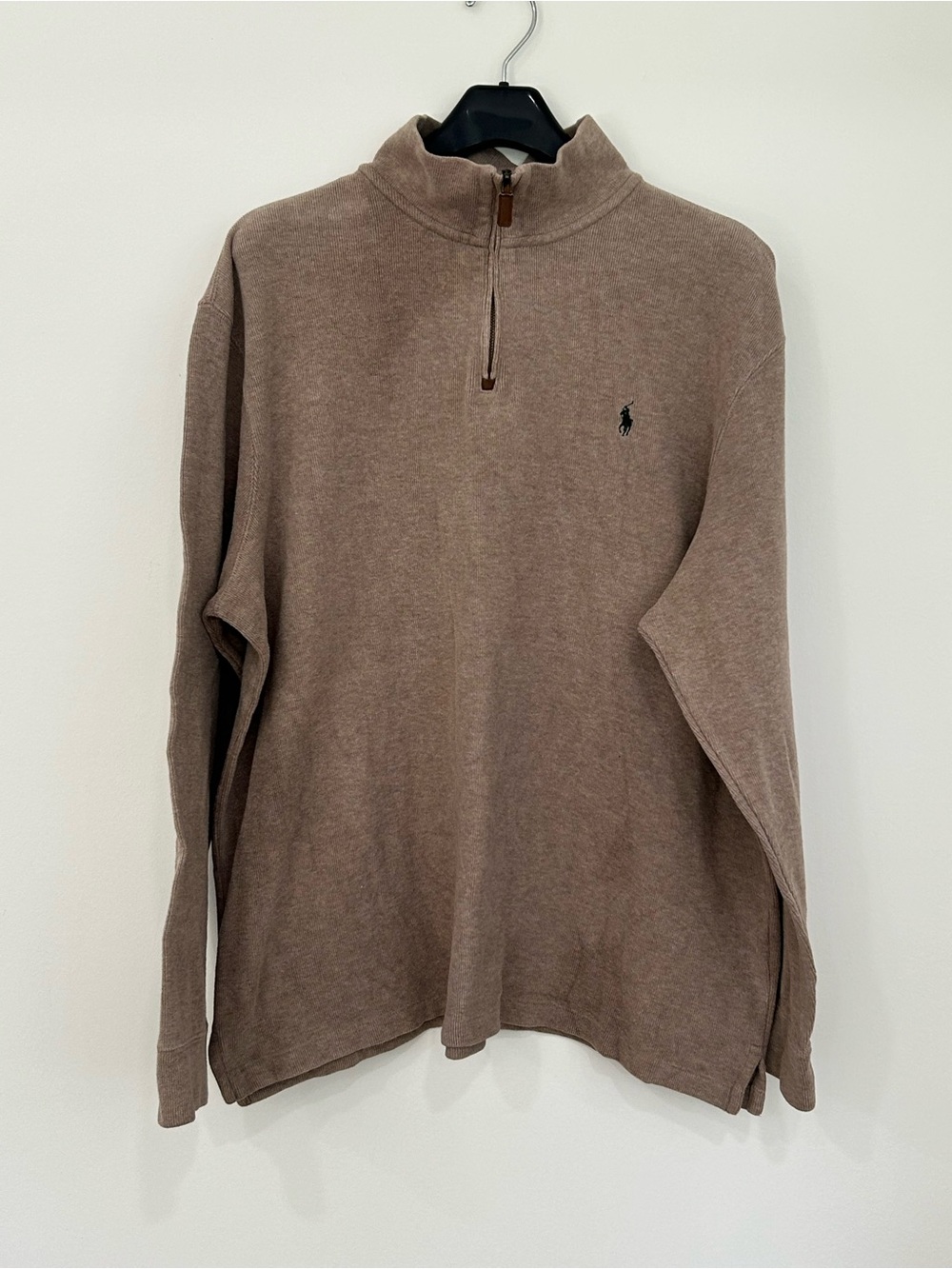 POLO Ralph Lauren Men’s Taupe Brown Quarter-Zip Pullover Sweater XXL